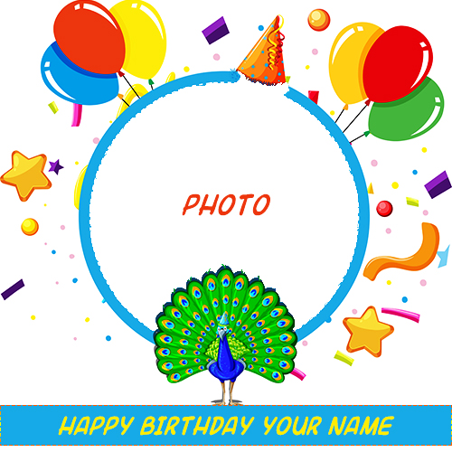 Birthday Hat Frame Photo With Name Birthday Hat Frame Photo With Name